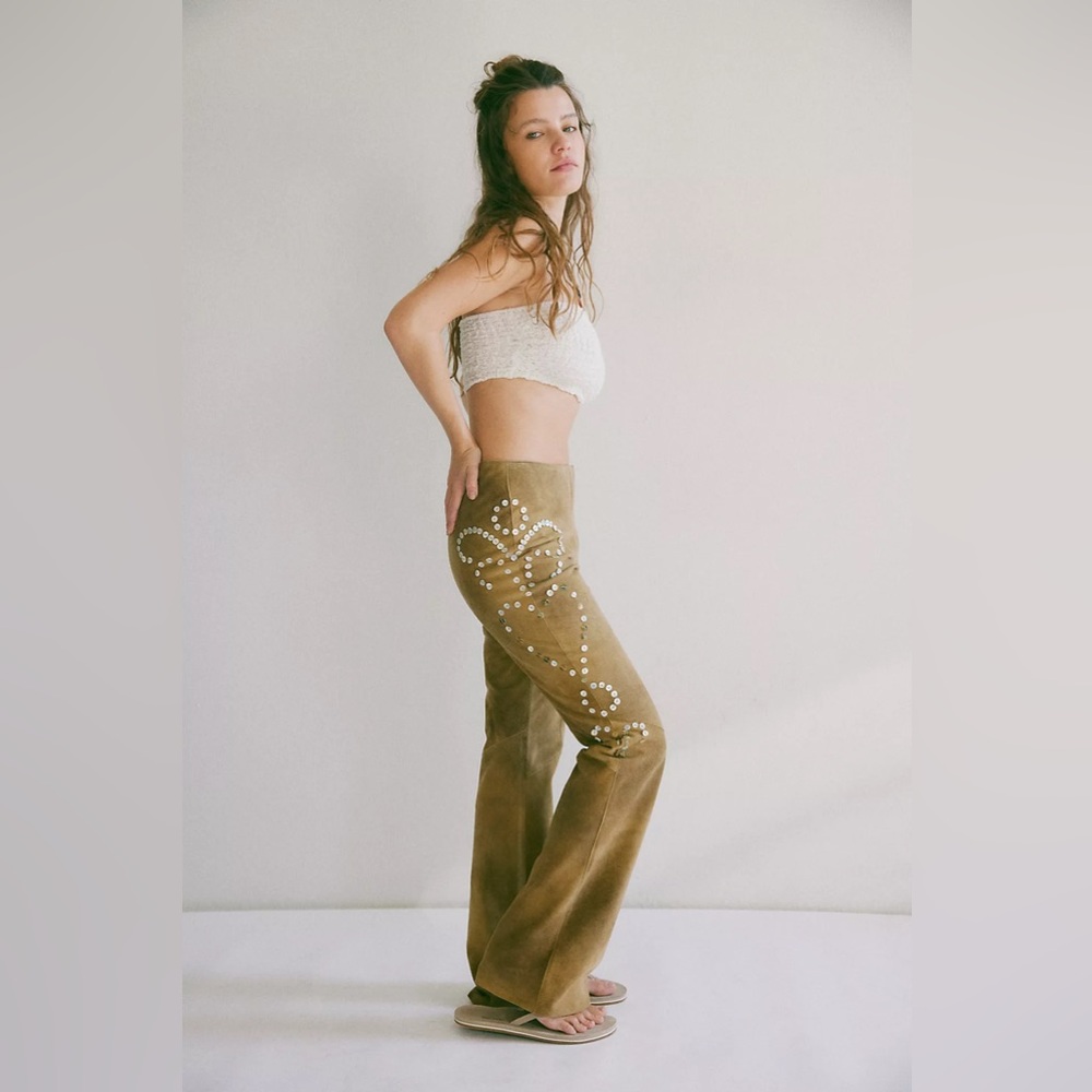 Free people Nigel Preston suede Festival Pants